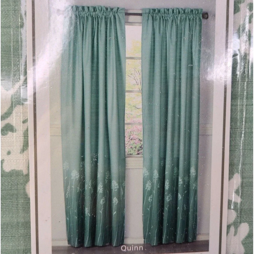 Liz Claiborne Curtains Window Panels Quinn Rod Pocket 54x84 Set of 2 Floral New